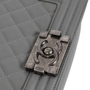 Chanel Grey Quilted Leather Small Boy Flap Bag detail te koop aan de beste prijs