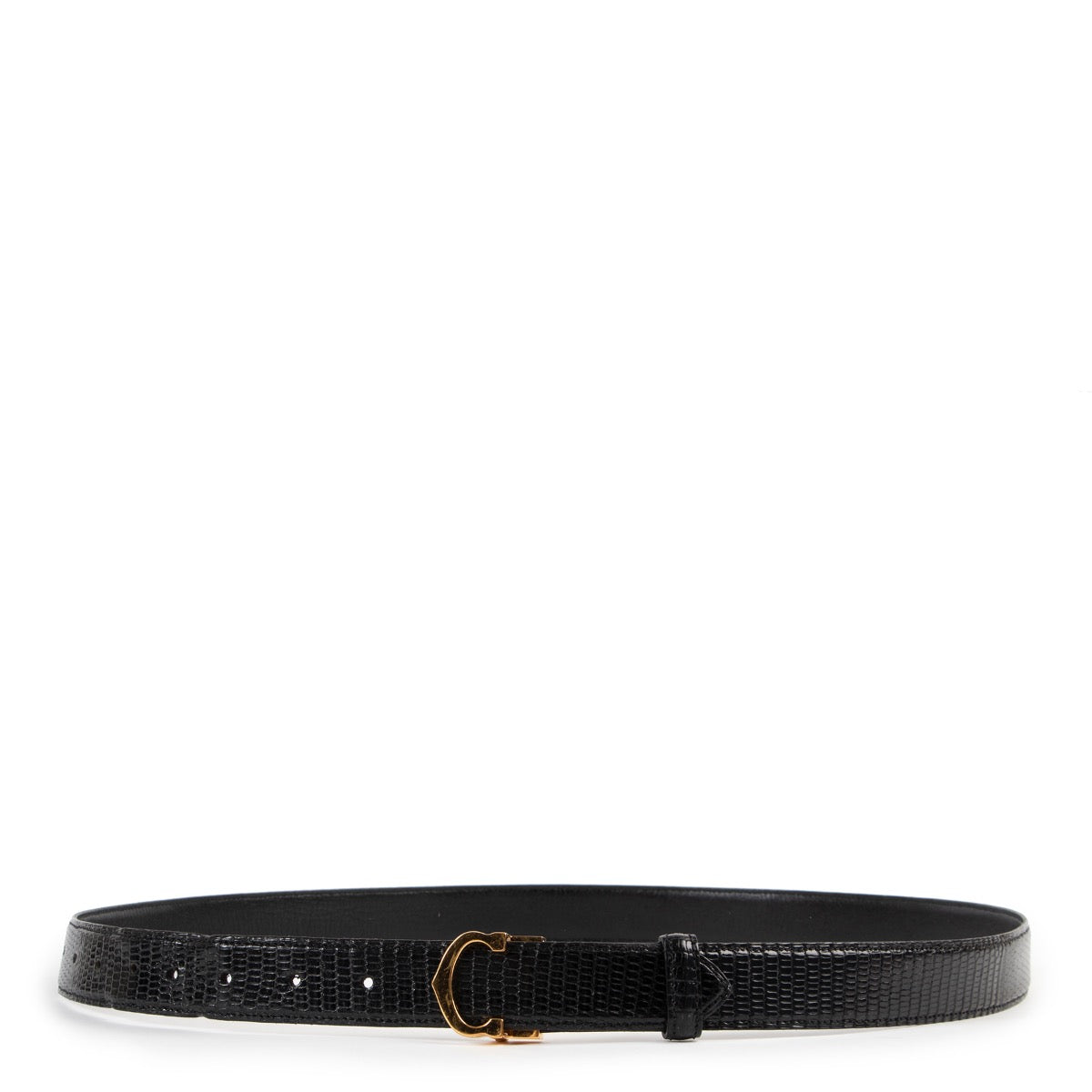 Shop safe online at Labellov in Antwerp this 100% authentic second hand Cartier Black Leather Belt