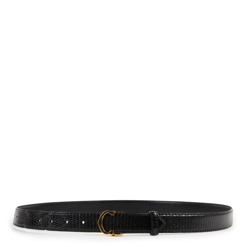 Must de Cartier Black Lizard Skin Décor C Belt
