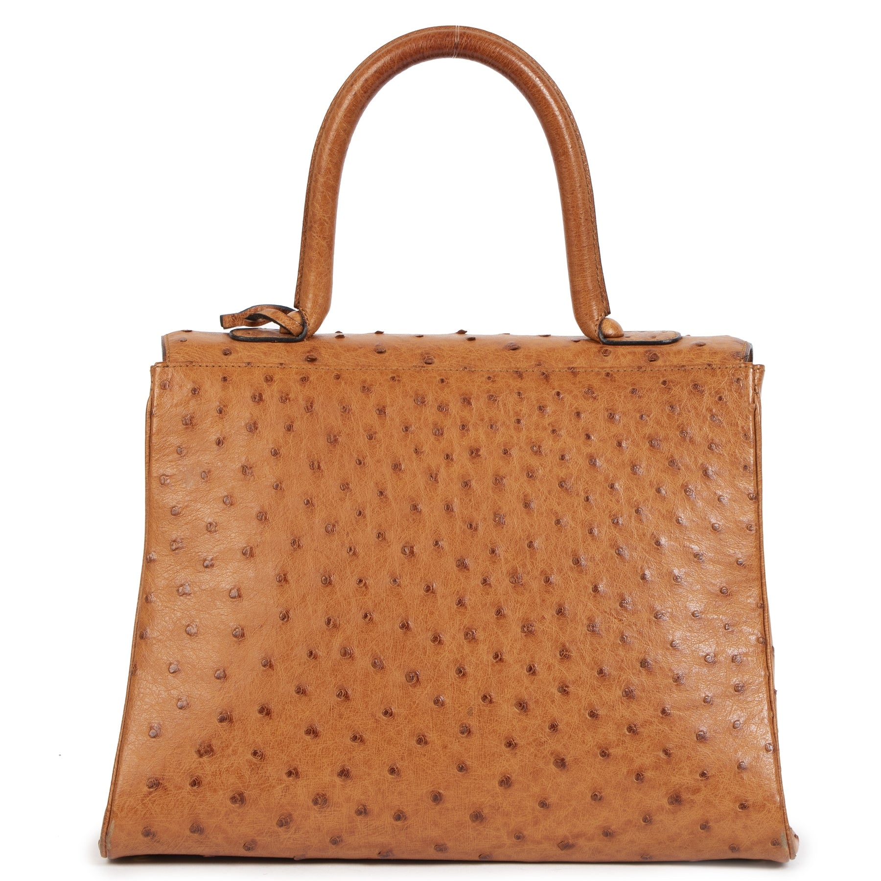 Authentieke Tweedehands Delvaux Brillant MM Ostrich Bag juiste prijs veilig online shoppen luxe merken webshop winkelen Antwerpen België mode fashion