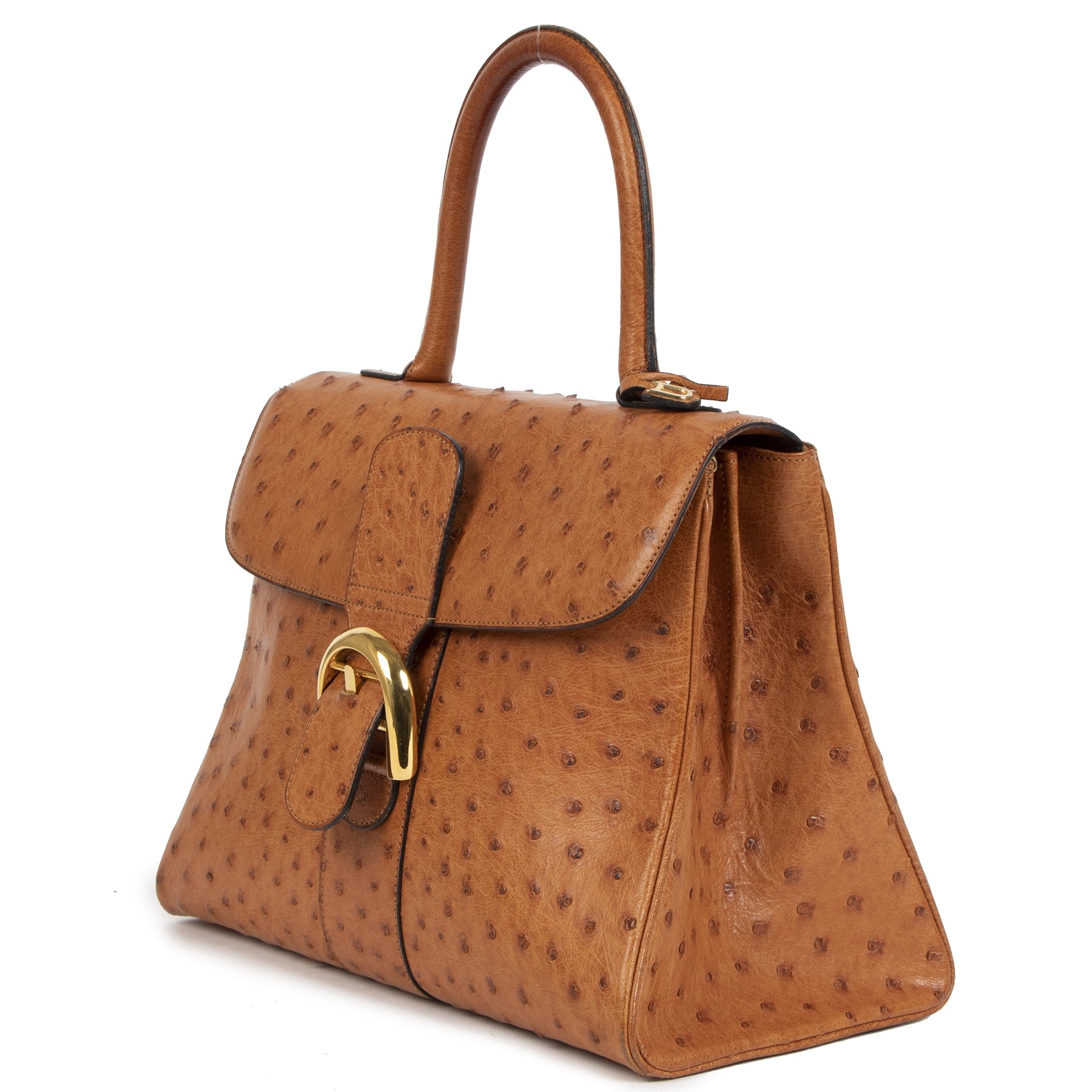 Authentic secondhand Delvaux Brillant MM Ostrich Bag buy Delvaux Brillant designer bags designer luxury vintage webshop fashion worldwide shipping safe secure online shopping Antwerp