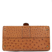 Authentieke Tweedehands Delvaux Brillant MM Ostrich Bag juiste prijs veilig online shoppen luxe merken webshop winkelen Antwerpen België mode fashion