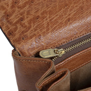 Authentieke Tweedehands Delvaux Brillant MM Ostrich Bag juiste prijs veilig online shoppen luxe merken webshop winkelen Antwerpen België mode fashion