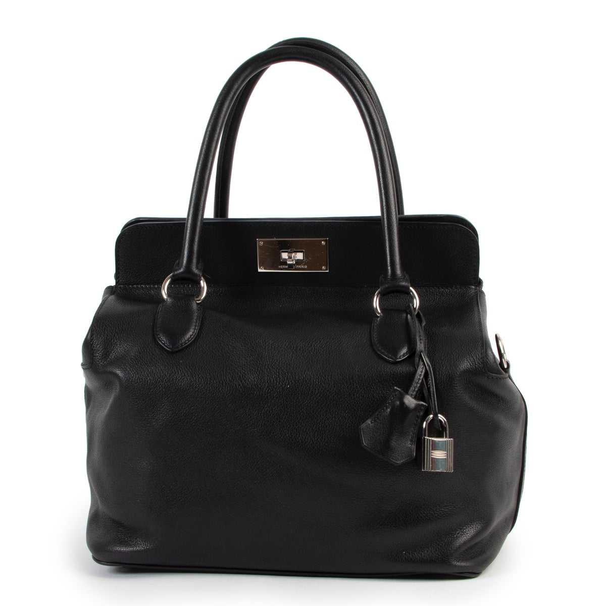 Shop and sell second hand 100% authentic Hermès Black Evercolor Toolbox 26 Bag at Labellov