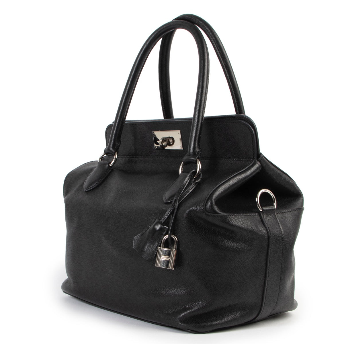 Shop and sell second hand 100% authentic Hermès Black Evercolor Toolbox 26 Bag at Labellov