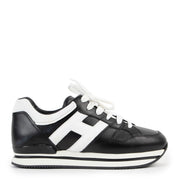 Preloved Hogan Black and White Leather Sneakers in good condition now for sale