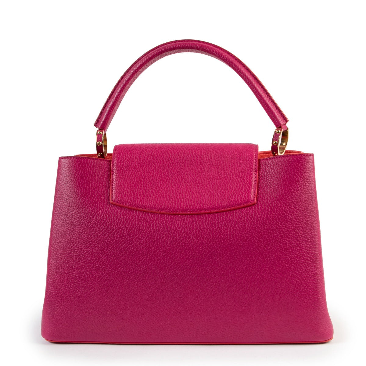 shop safe online at Labellov Louis Vuitton Taurillon Capucines MM Hibiscus Pink