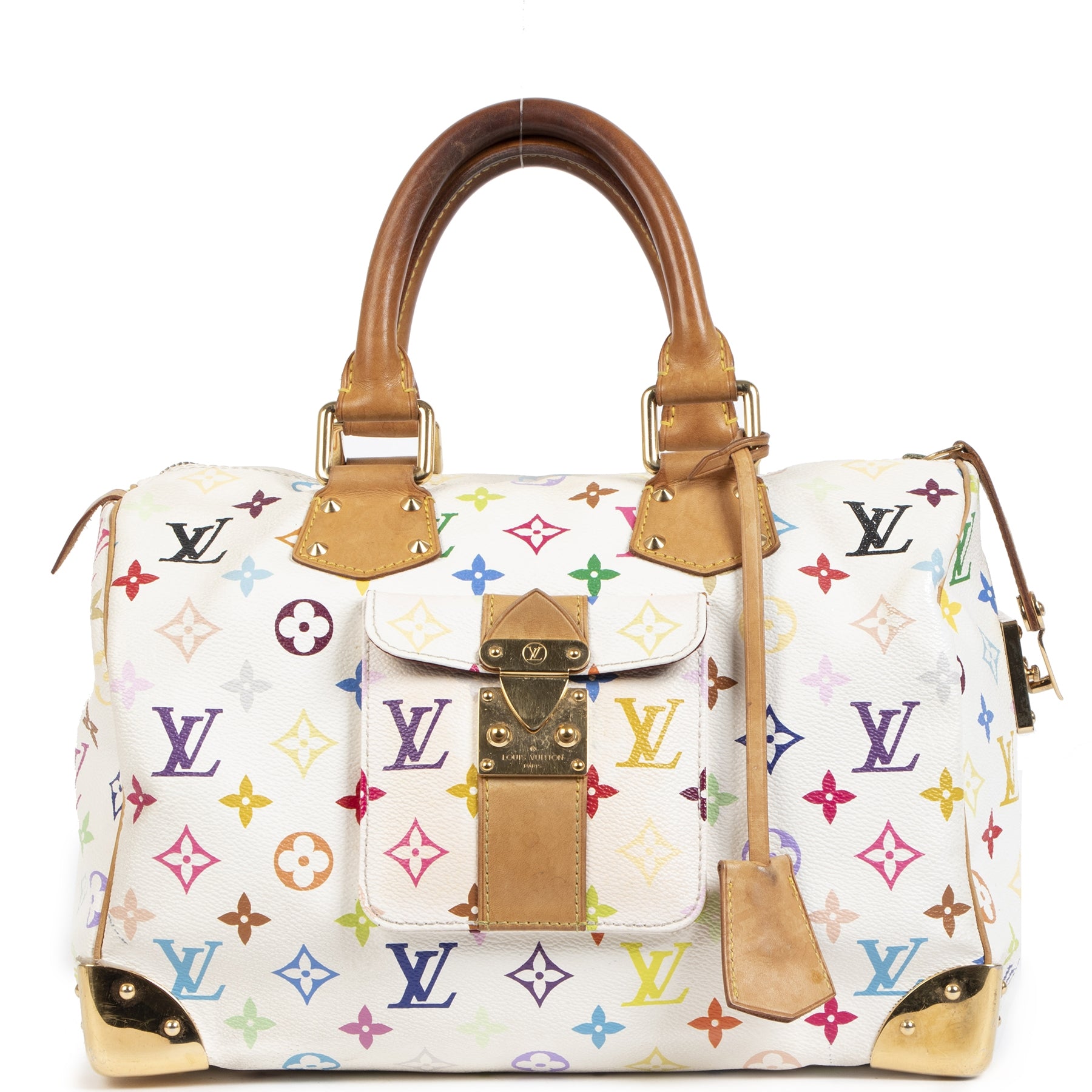 Authentic secondhand Louis Vuitton Murakami Monogram Multicolor Speedy City Bag safe and secure online shopping fashion designer bags designer luxury buy online vintage webshop authentic designer bags Antwerp