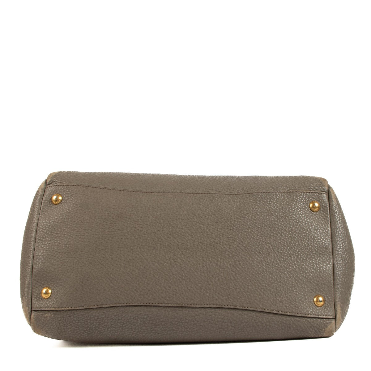 Shop safe online at Labellov in Antwerp, Brussels and Knokke this 100% authentic second hand Prada Taupe Leather Top Handle Bag