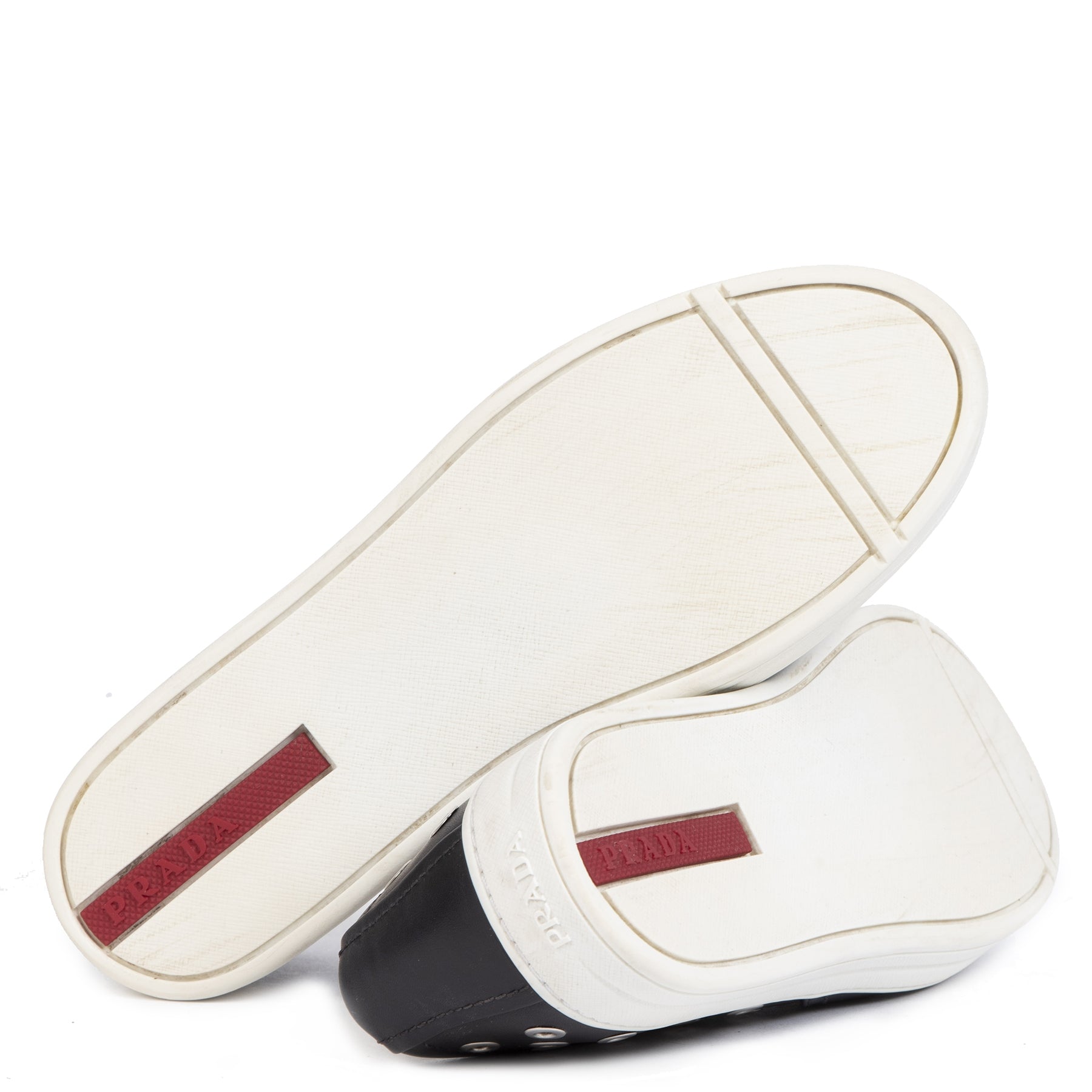 Authentic secondhand Prada Black Slip On Sneakers Silver Studs - size 36 right price safe and secure online shopping designer bags designer accessories designer sneakers shoes vintage webshop fashion worldwide shipping