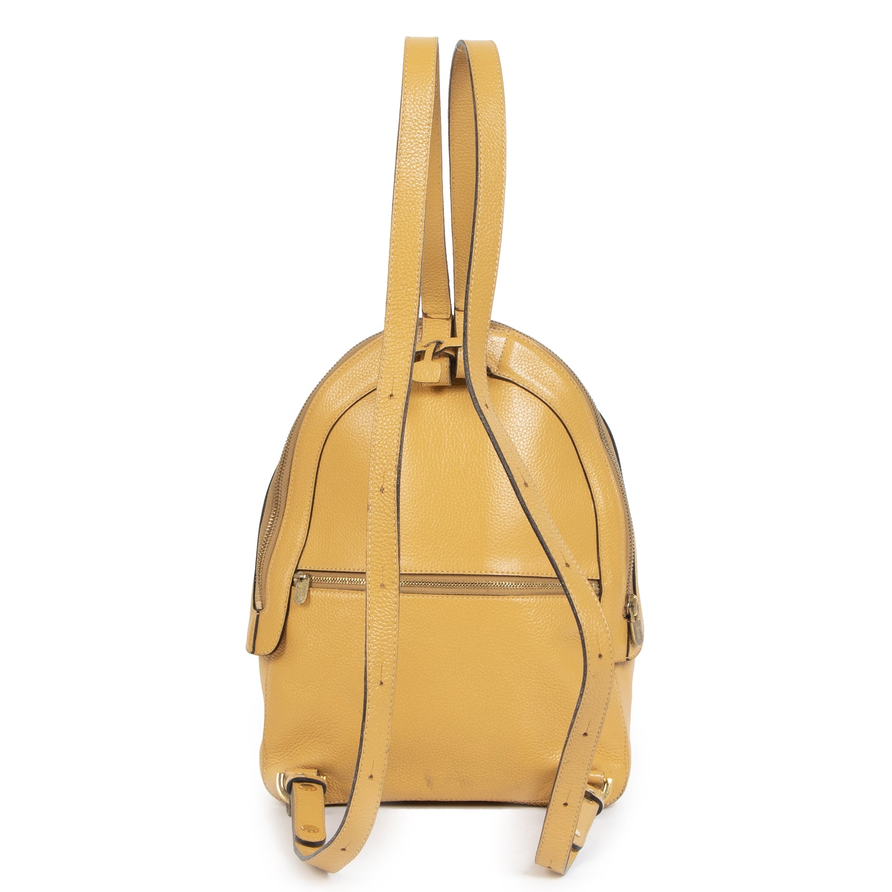 Authentieke Tweedehands Delvaux Ochre Yellow Azov Backpack juiste prijs veilig online shoppen luxe merken webshop winkelen Antwerpen België mode fashion