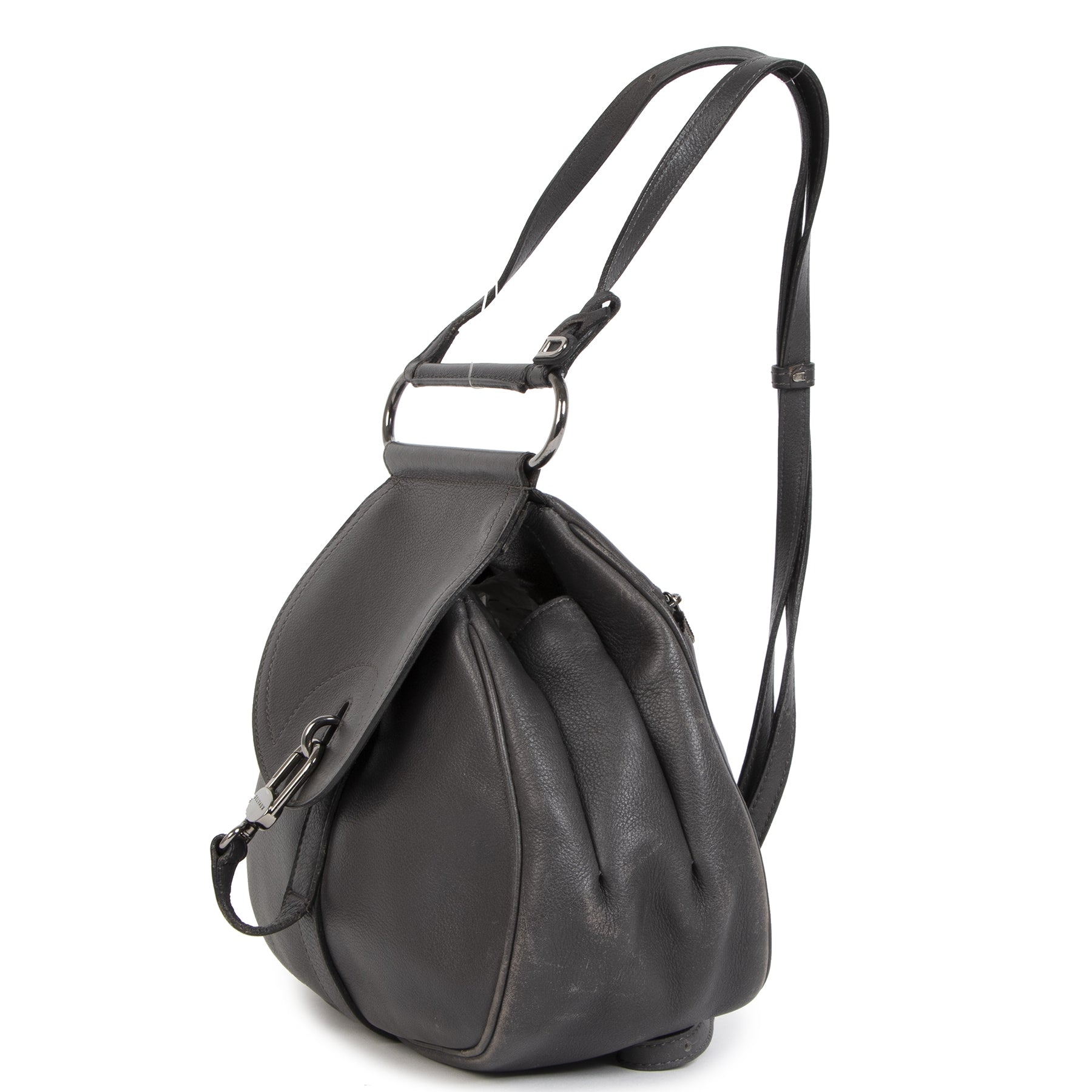 Authentic secondhand Delvaux Cerceau PM Steel Grey backpack designer bags luxury vintage webshop designer backpacks safe secure online shopping