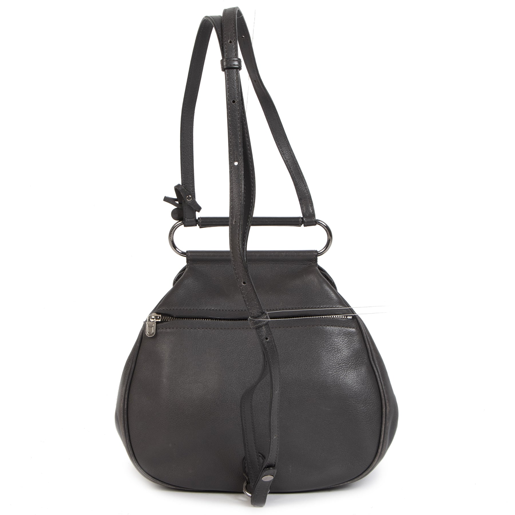 Authentieke Tweedehands Delvaux Cerceau PM Steel Grey Backpack juiste prijs veilig online shoppen luxe merken webshop winkelen Antwerpen België mode fashion