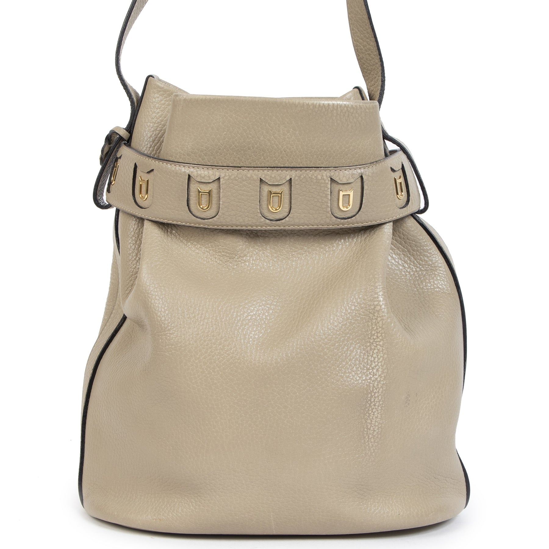 Delvaux Calicot Taupe Bucket Bag
