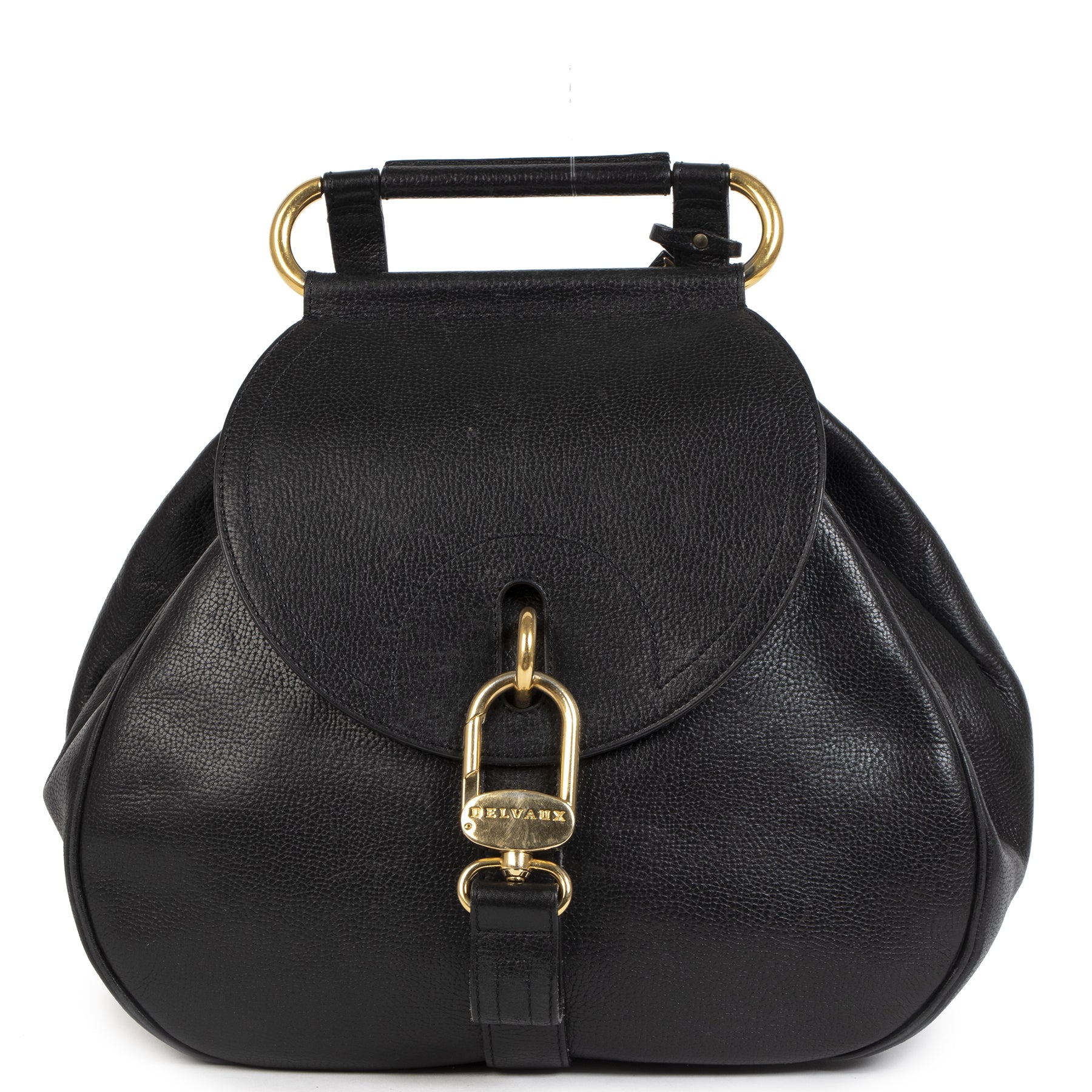 Authentieke Tweedehands Delvaux Cerceau GM Black Jumping Leather Bag juiste prijs veilig online shoppen luxe merken webshop winkelen Antwerpen België mode fashion