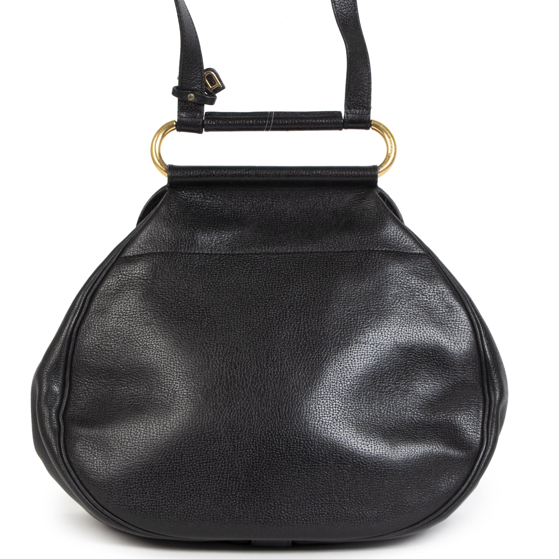 Authentic secondhand Delvaux Cerceau GM Black Jumping Leather Bag designer bags luxury vintage webshop fashion safe secure online shopping worldwide shipping