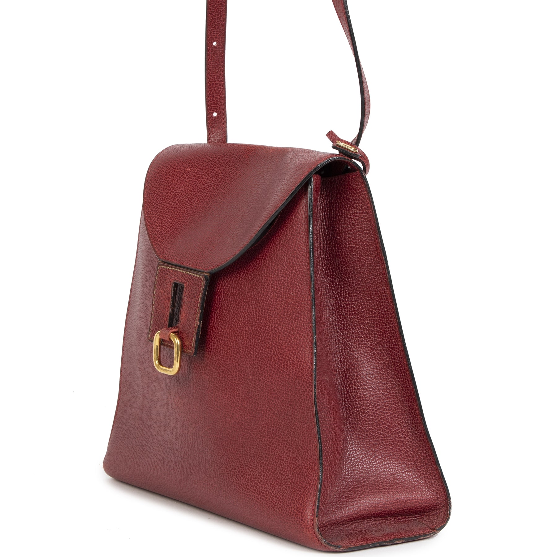 Delvaux Red Clé de Fa Shoulder Bag for sale online at Labellov secondhand luxury