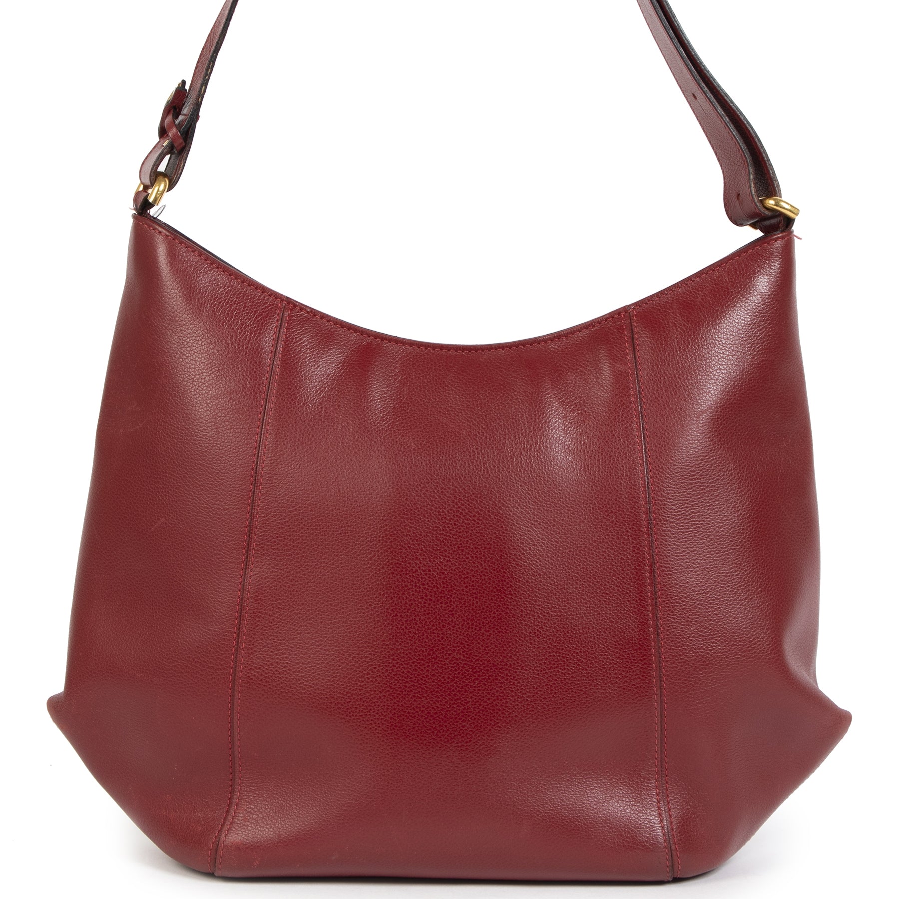 Authentic secondhand Delvaux Dark Red Souhait Jumping Shoulder Bag designer bags luxury vintage webshop fashion safe secure online shopping worldwide shipping