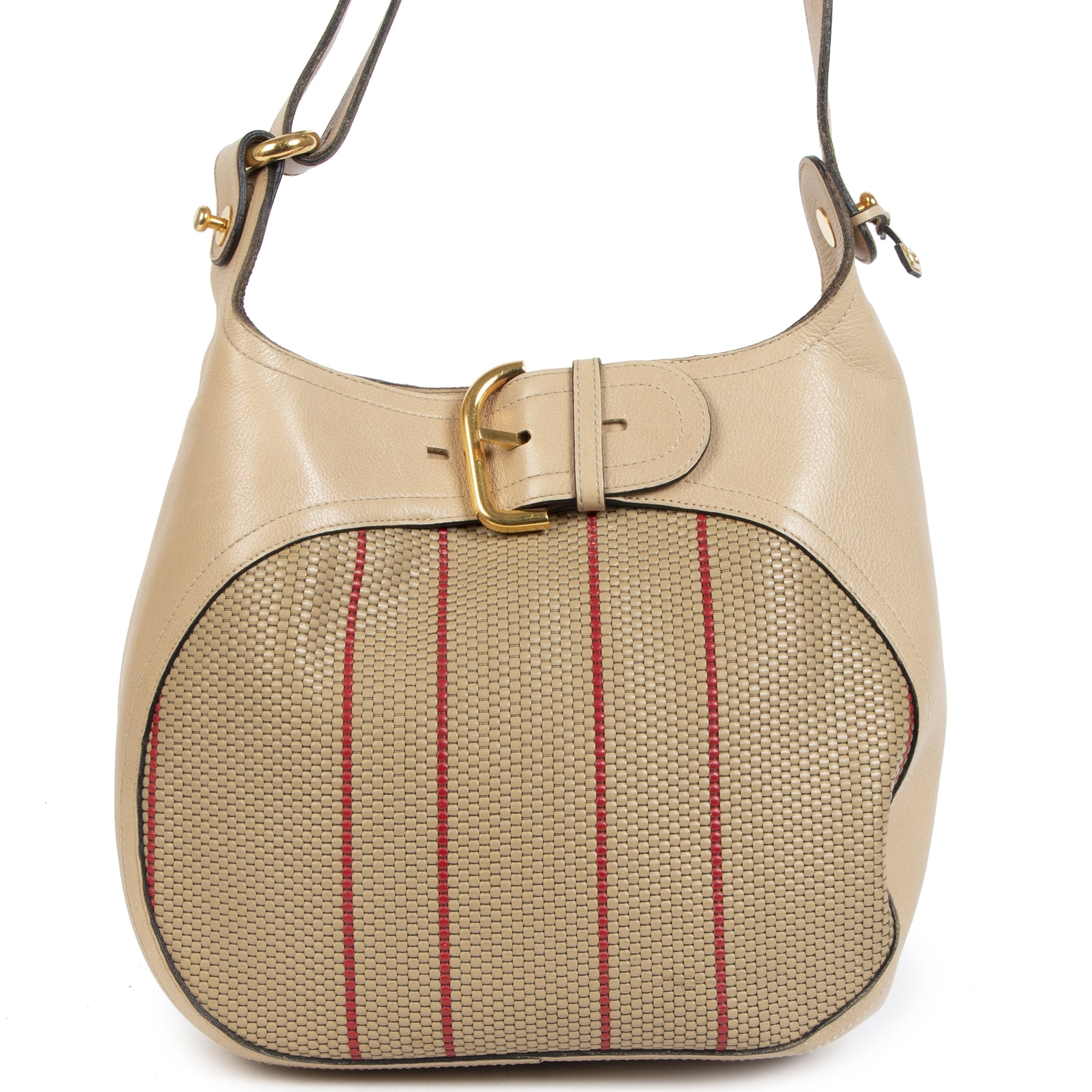 Delvaux Chardonnay Toile de Cuir Desert Bag