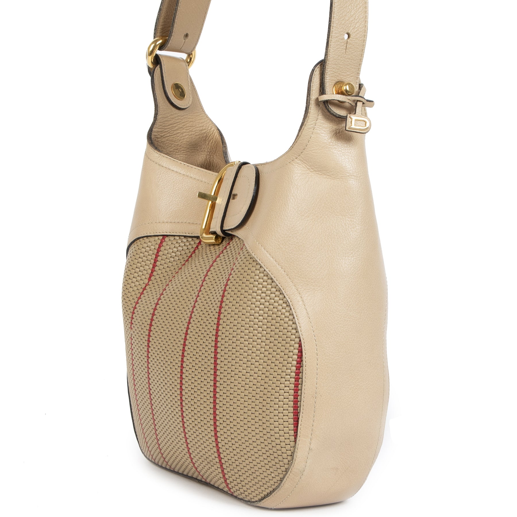 Delvaux Chardonnay Toile de Cuir Desert Bag