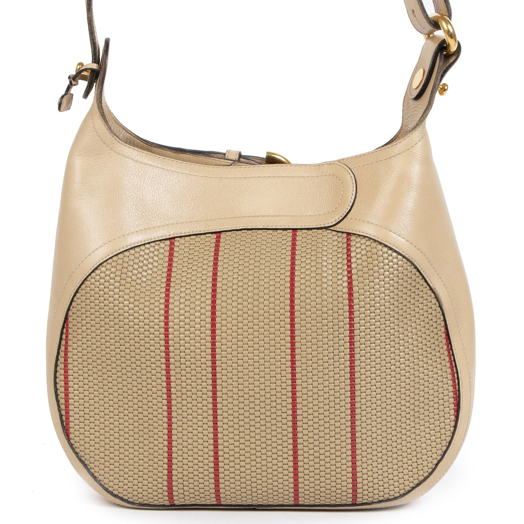 Delvaux Chardonnay Toile de Cuir Desert Bag
