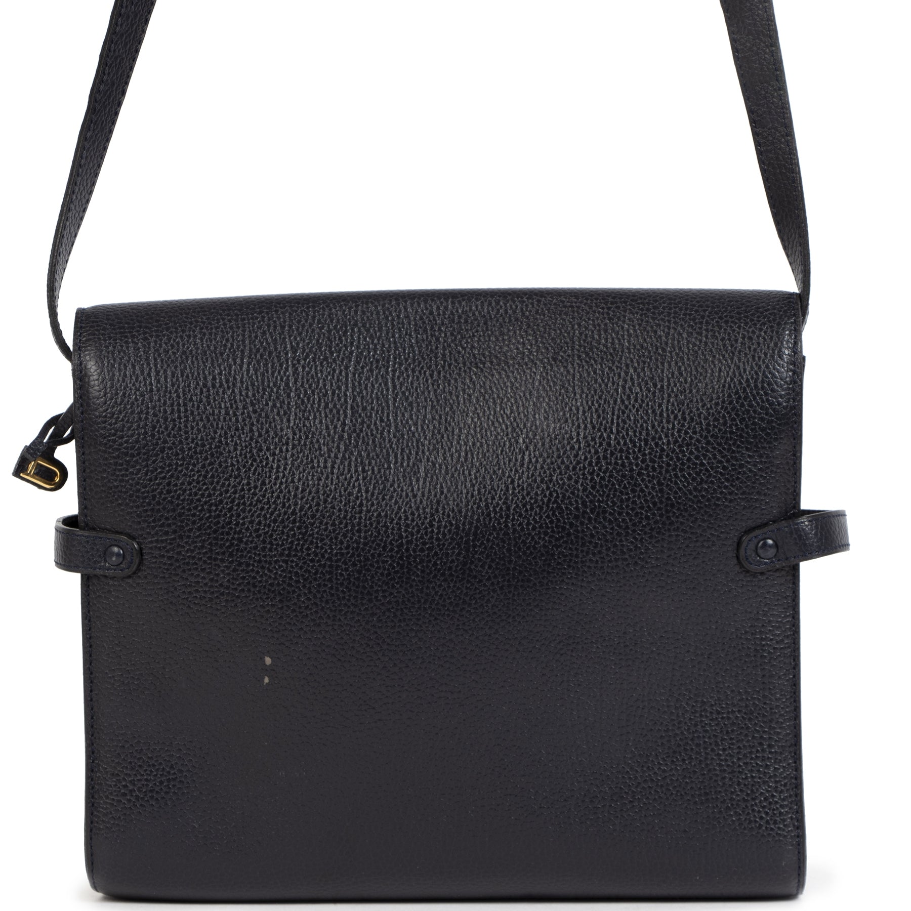 Delvaux Black Leather Wooden turnlock bag