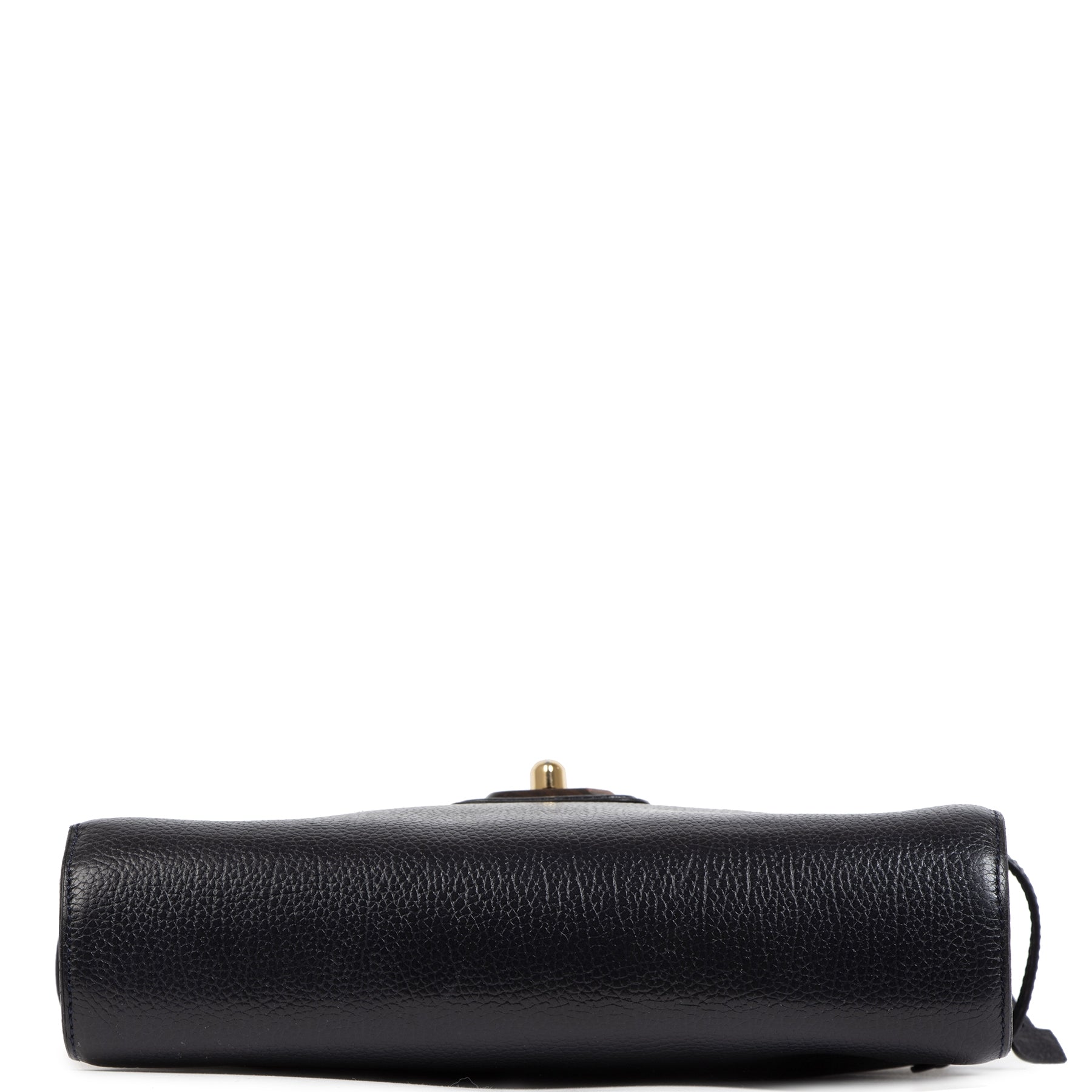 Delvaux Black Leather Wooden turnlock bag