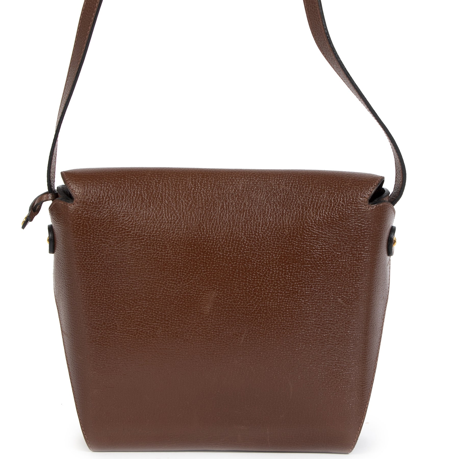 Authentieke Tweedehands Delvaux Chestnut Brown Leather Crossbody Bag juiste prijs veilig online shoppen luxe merken webshop winkelen Antwerpen België mode fashion