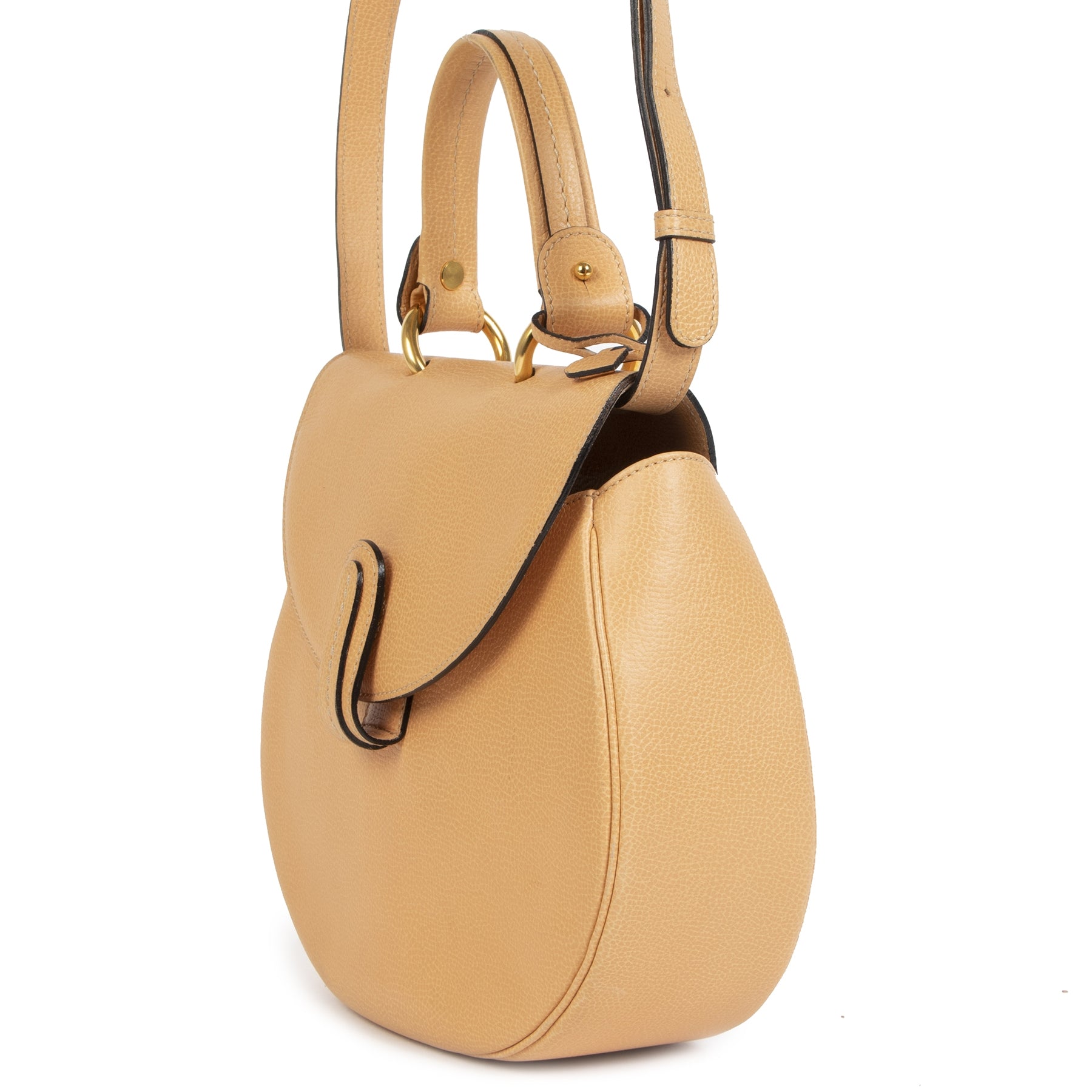 Delvaux Nude Beige Round Bag