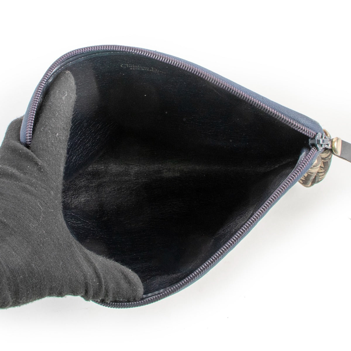Shop authentic second hand designer vintage Christian Dior Blue Oblique Monogram Canvas Pouch at Labellov for the best price.