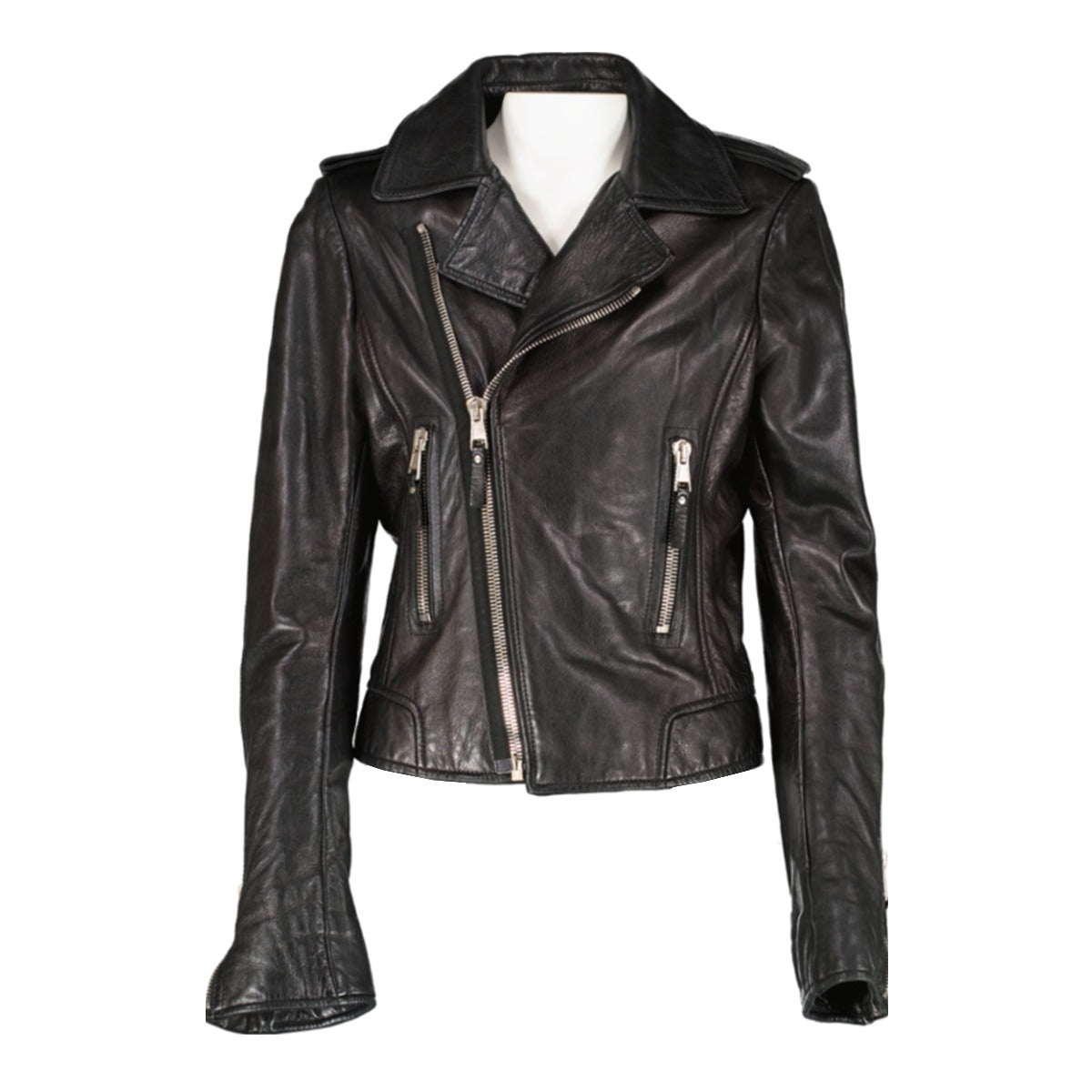 Balenciaga Black Lambskin Motorcycle Jacket