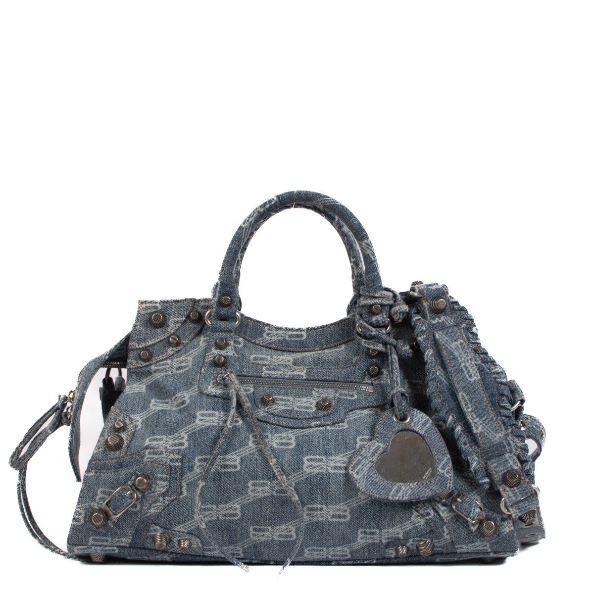 Shop 100% authentic second-hand Balenciaga Blue Monogram Denim Neo Cagole City Bag on Labellov.com