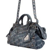 Shop 100% authentic second-hand Balenciaga Blue Monogram Denim Neo Cagole City Bag on Labellov.com