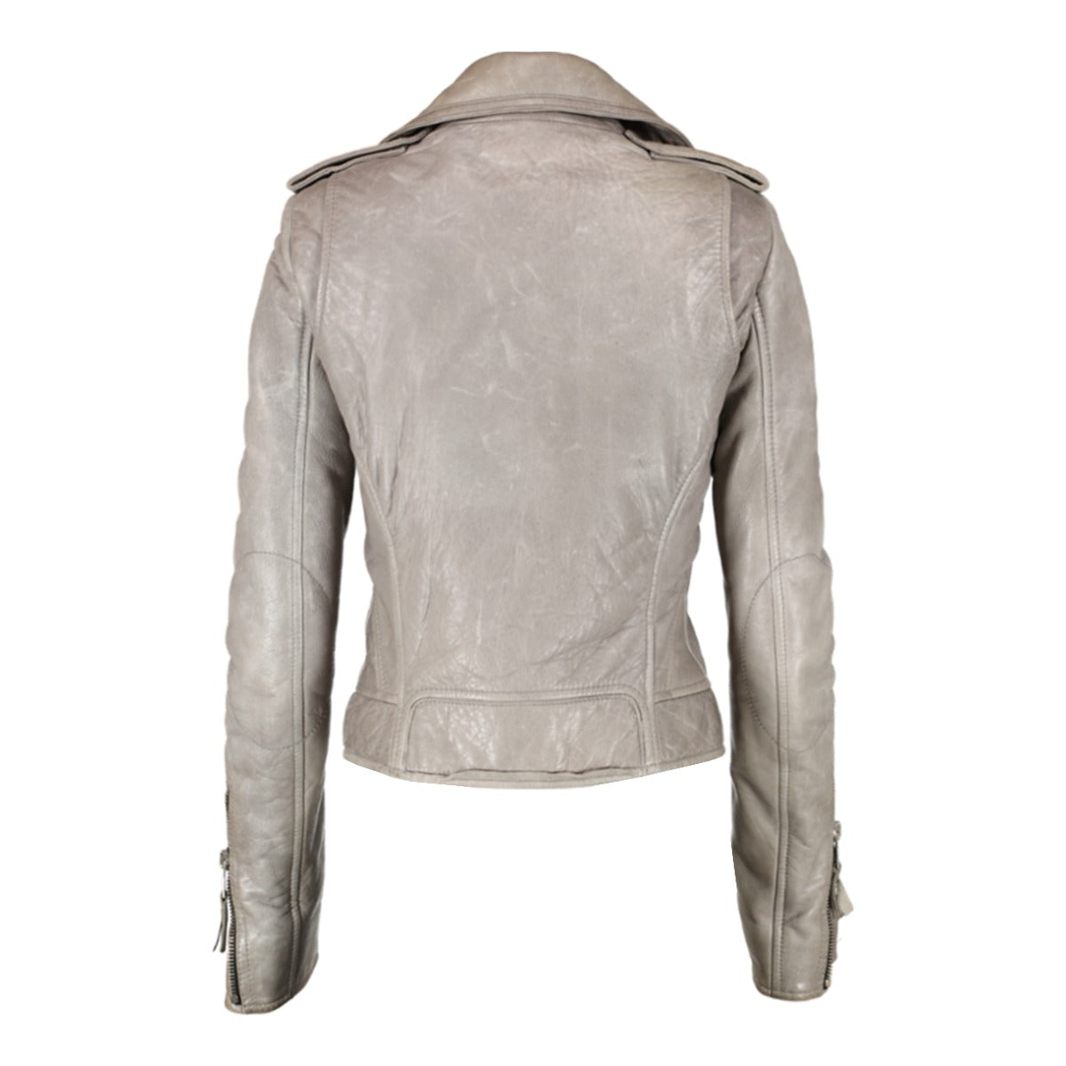 Balenciaga Grey Lambskin Motorcycle Jacket