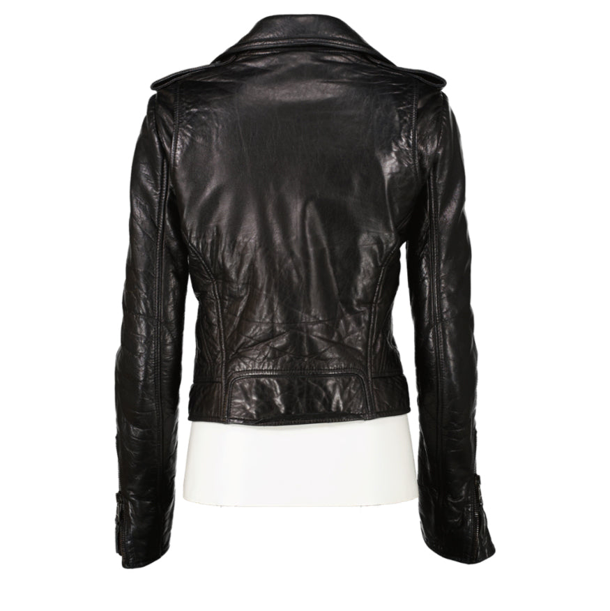 Balenciaga All Black Lambskin Biker Jacket