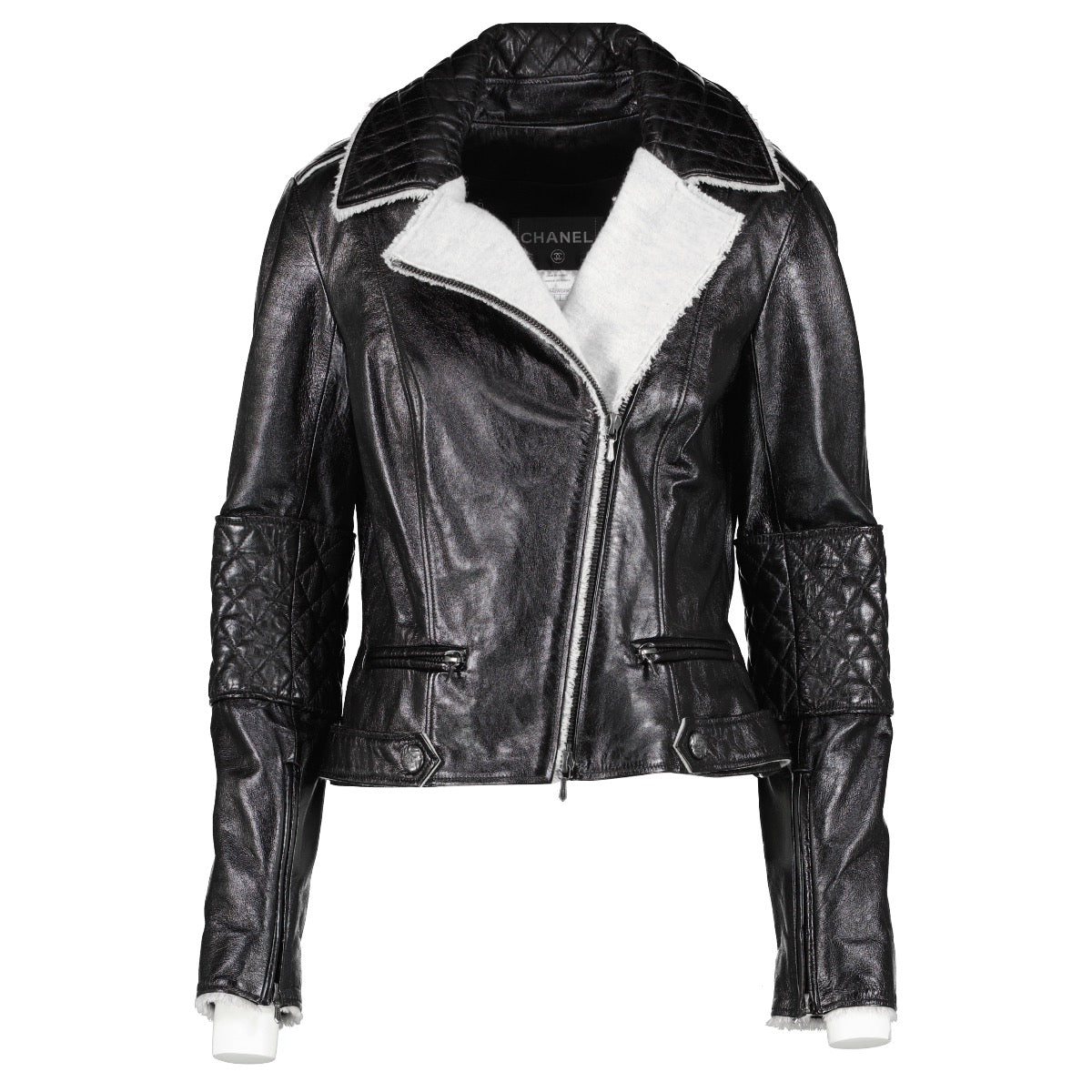Shop 100% authentic second-hand Chanel Black Leather Jacket - Size FR 38 on Labellov.com