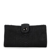 Chanel Black Python Multiflap Clutch Bag available online for the best price at Labellov