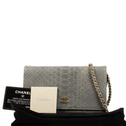 shop 100% authentic second hand Chanel Blue Python Leather Wallet On Chain on Labellov.com