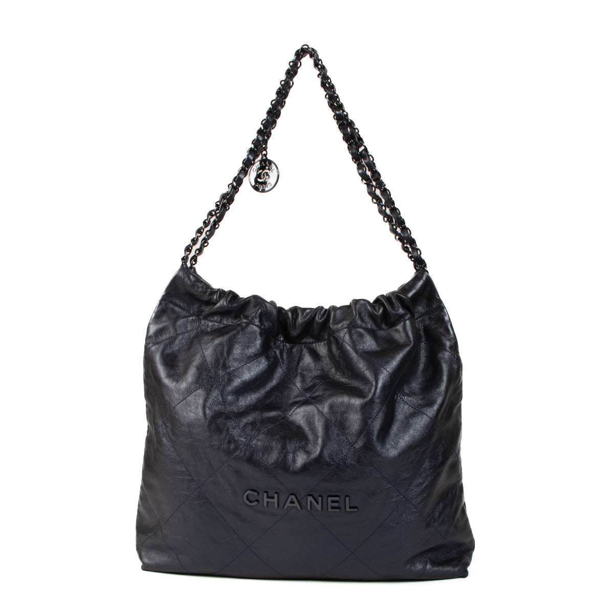 Chanel Metallic Blue 22 Shoulder Bag