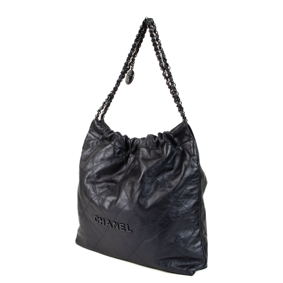 Buy and sell preloved and new Chanel Metallic Blue 22 Shoulder Bag for the best price at Labellov