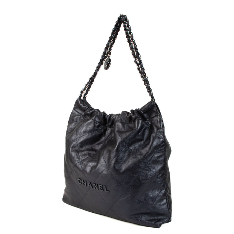 Buy and sell preloved and new Chanel Metallic Blue 22 Shoulder Bag for the best price at Labellov