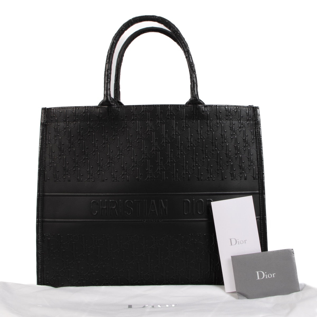 shop 100% authentic second hand Christian Dior Black Oblique Leather Large Book Tote on Labellov.com