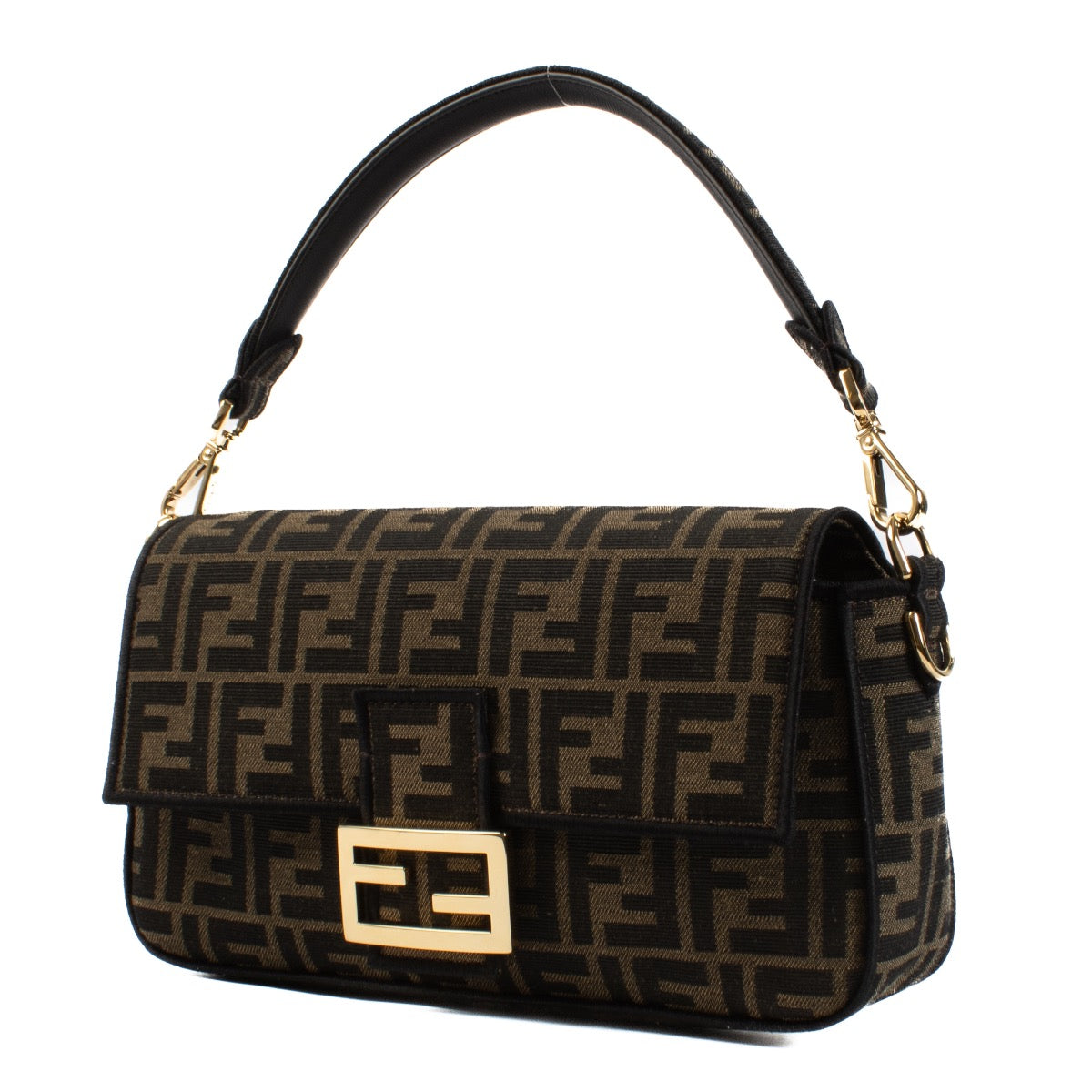 shop 100% authentic second hand Fendi Brown FF Logo Fabric Baguette Bag on Labellov.com