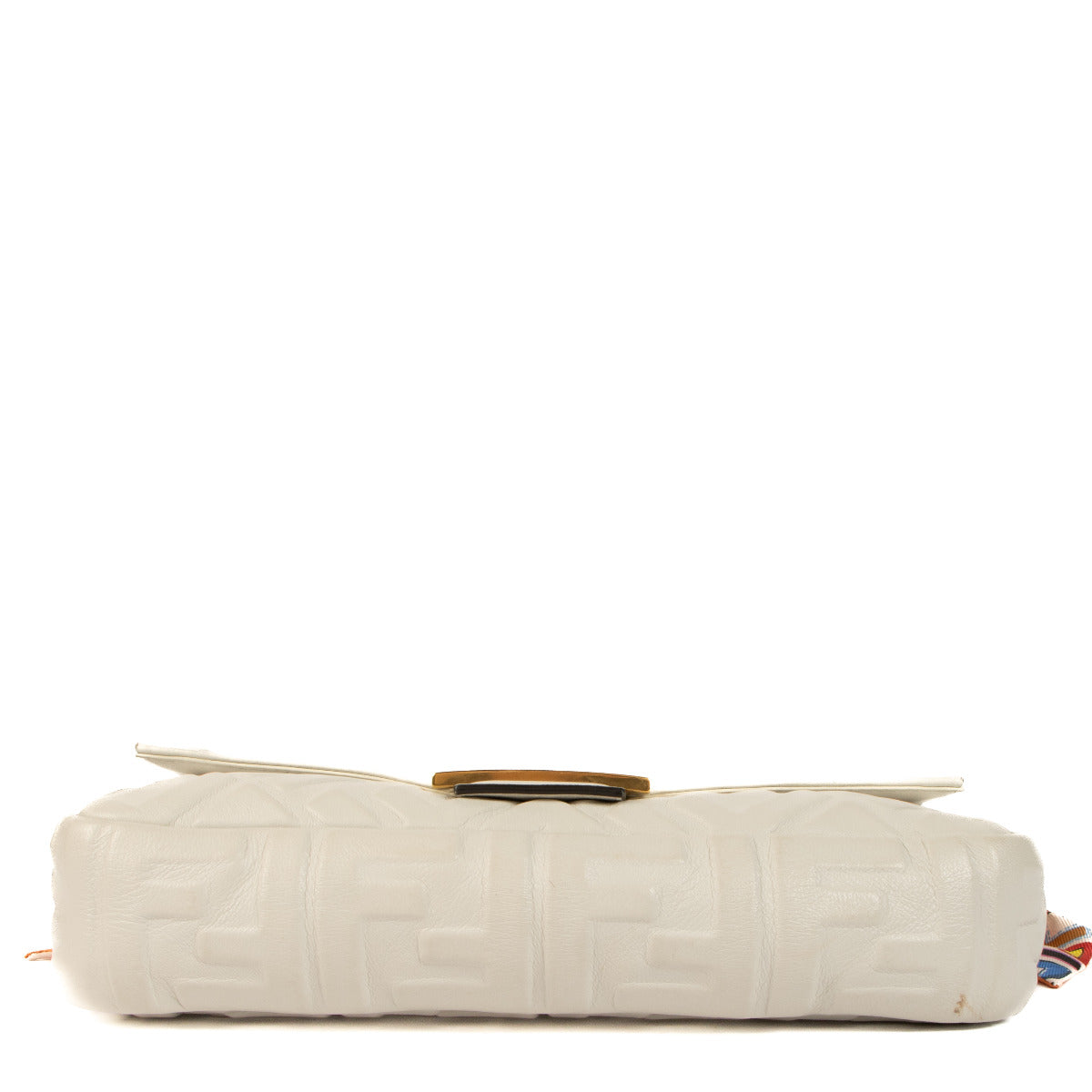 Fendi White Leather Baguette Shoulder Bag