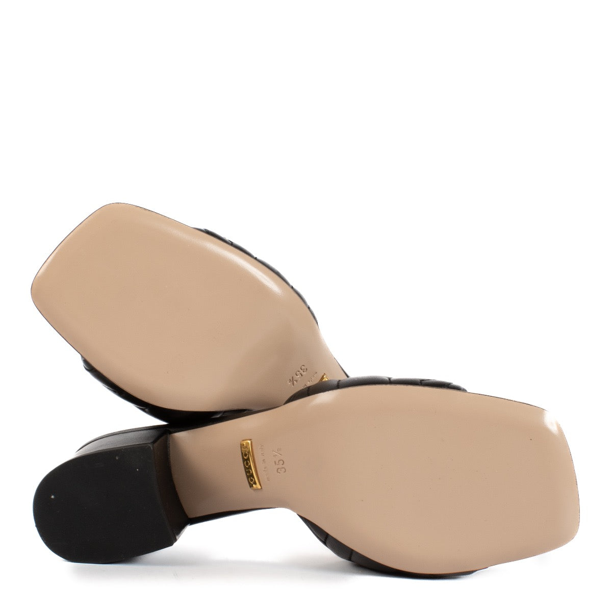 shop 100% authentic second hand Gucci Black GG Marmont Mule Sandals - Size 35 1/2 on Labellov.com