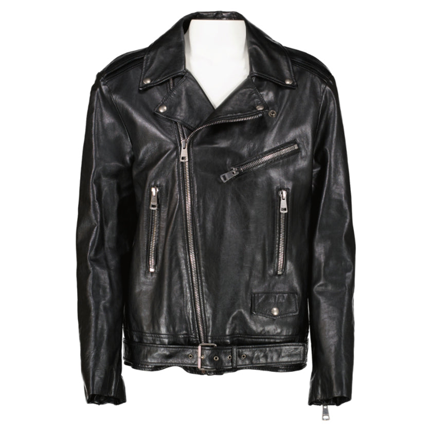 Gucci Black GG Skull Leather Biker Jacket