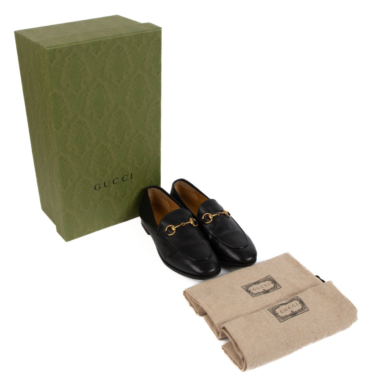 shop 100% authentic second hand Gucci Black Jordaan Loafers - Size 36 on Labellov.com