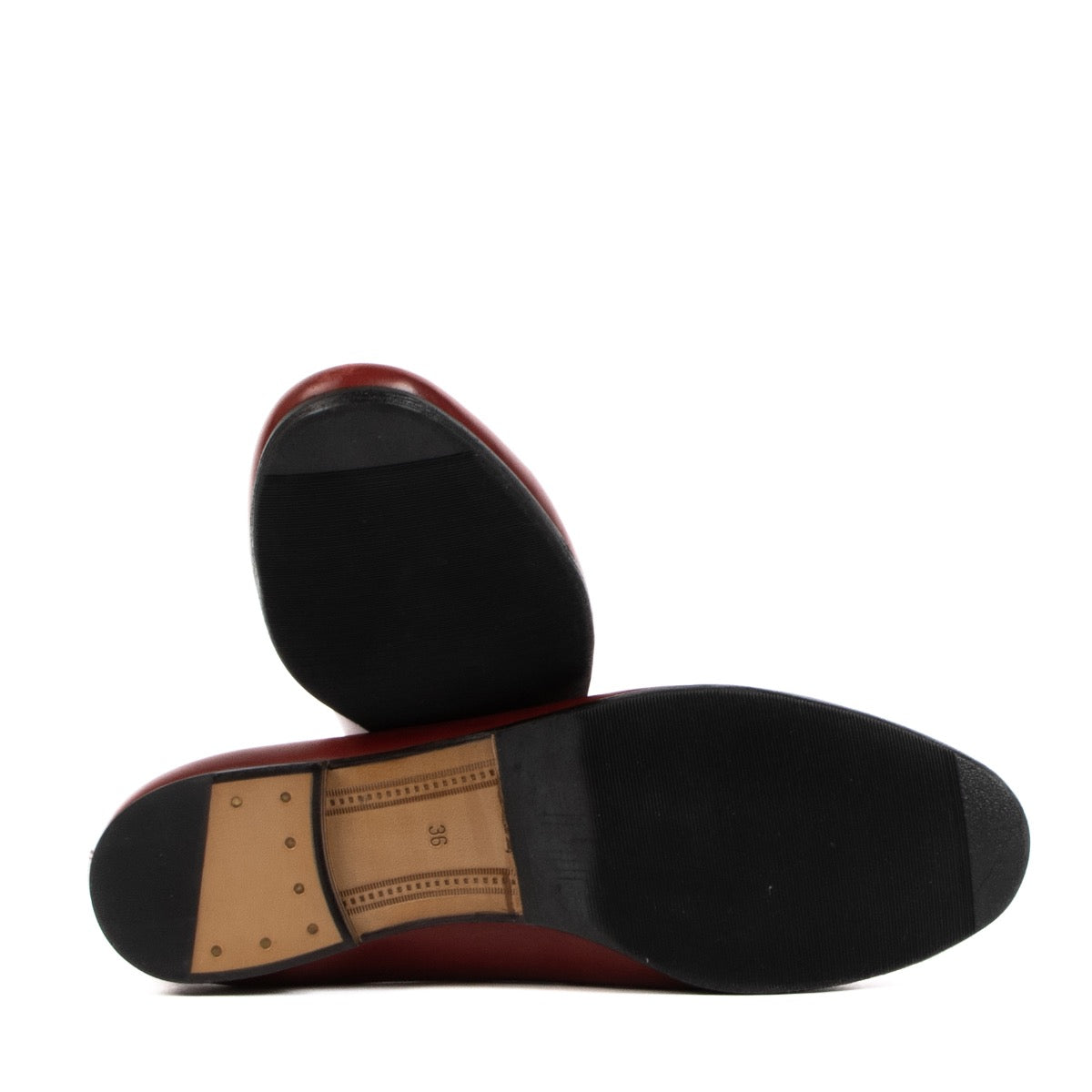 shop 100% authentic second hand Gucci Burgundy Leather Horsebit Loafers - Size 36 on Labellov.com
