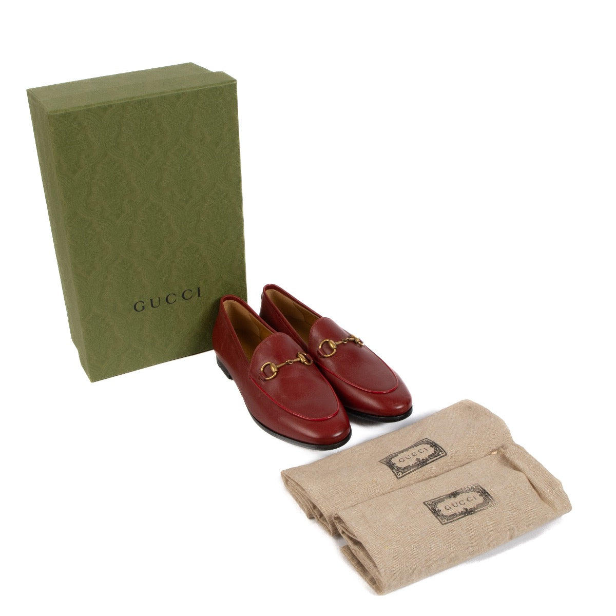 shop 100% authentic second hand Gucci Burgundy Leather Jordaan Loafers on Labellov.com