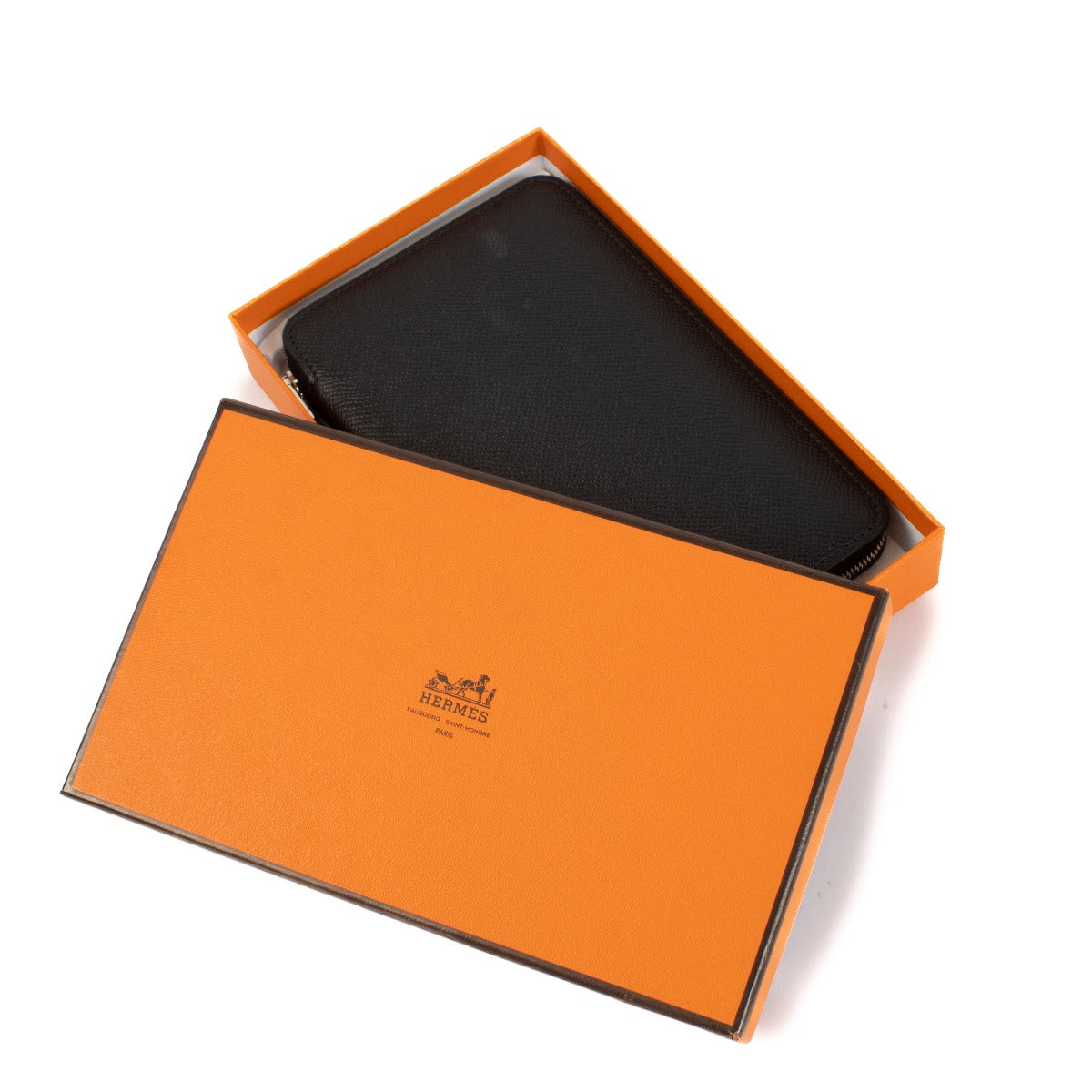 Hermès Globe-Trotter Black Epsom Zipped Agenda Cover